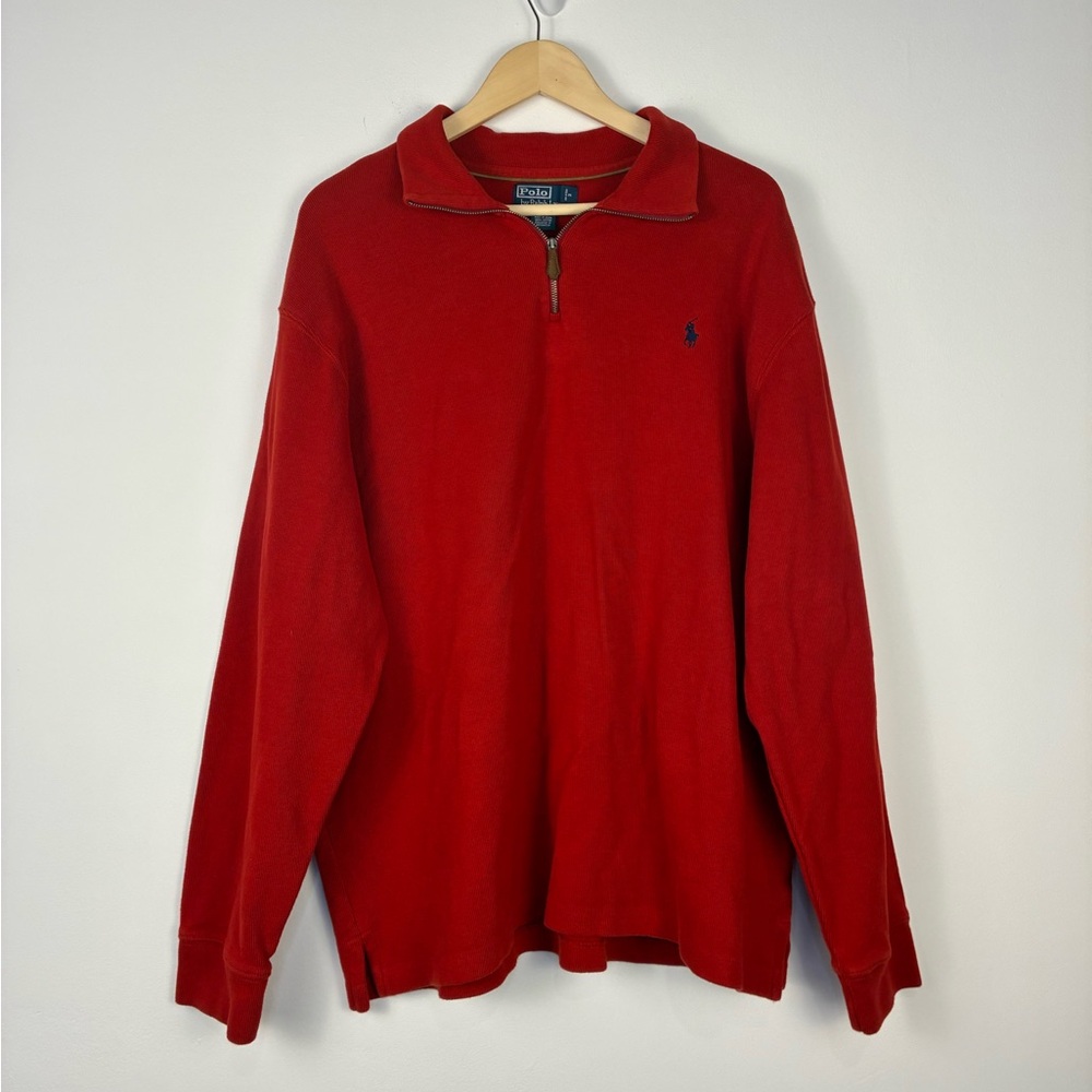 Polo by Ralph Lauren boys quarter zip pullover red burgundy size 20 XL